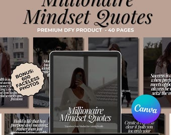 eBook con citazioni sulla mentalità milionaria: MRR, PLR + foto senza volto