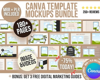 Canva Mockup Templates Bundle: 180+ Digital Product Sales Scenes (MRR)