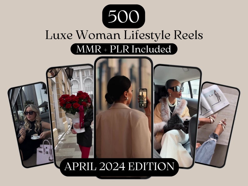 Plus de 500 bobines de luxe pour femmes Bobines de luxe pour tiktok instagram Téléchargement instantané Femmes riches de luxe pour Instagram bobines de luxe image 1