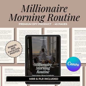 Millionaire Morning Routine eBook MRR // master resell rights, resell product, sell on etsy, PLR ebook, DFY ebook, private label rights