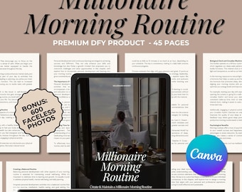 eBook Millionaire Morning Routine: MRR e PLR, diritti di rivendita (modificabile con Canva)