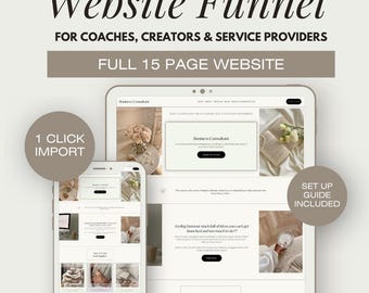 Neutral Beige Systeme.io Website Blog Template. Digital Marketing. Coaching. Systeme Beige website design. Online Courses. Consultant.