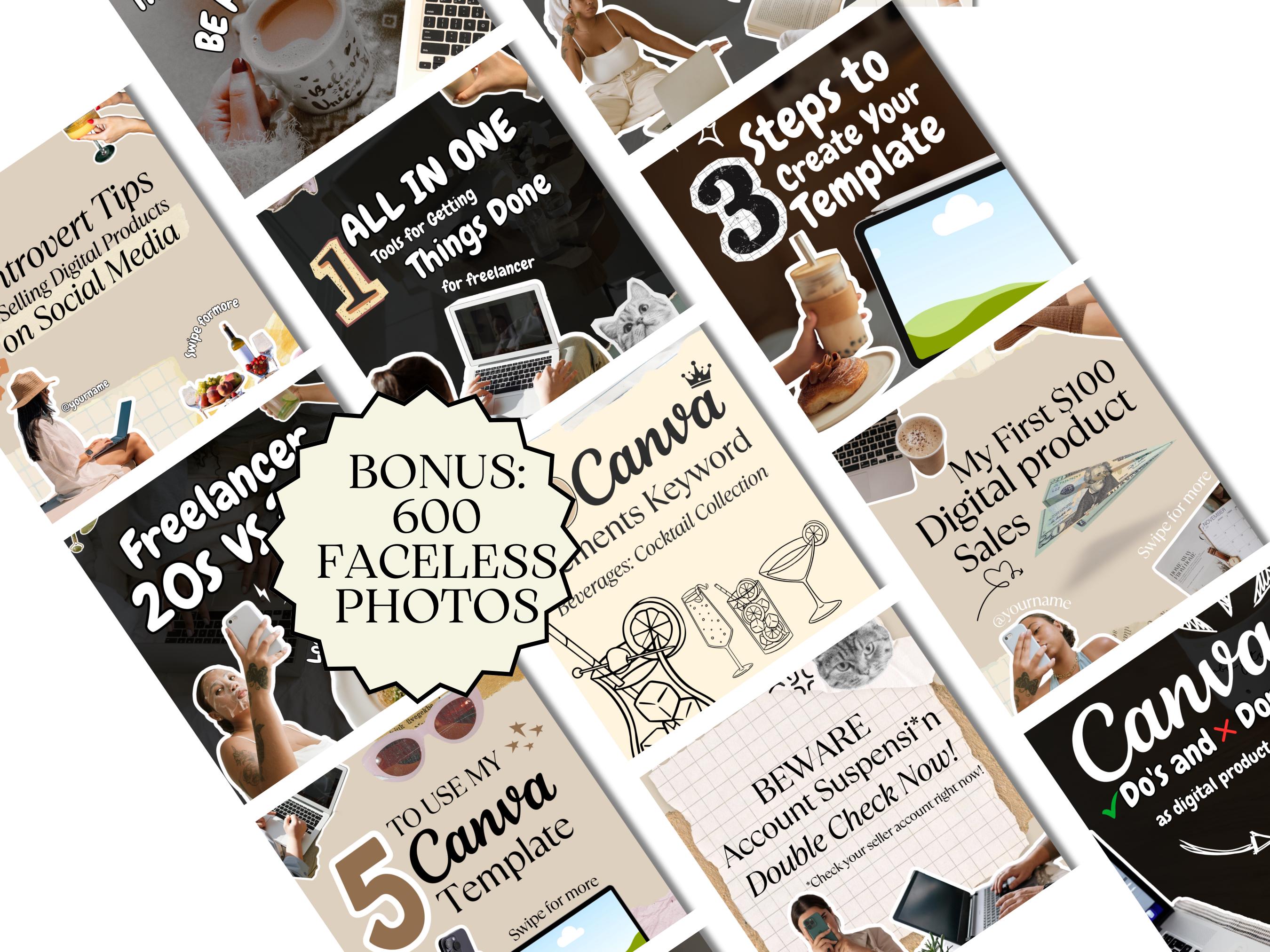 VOL 2 - Aesthetic Carousel Templates Instagram for Digital Product ...