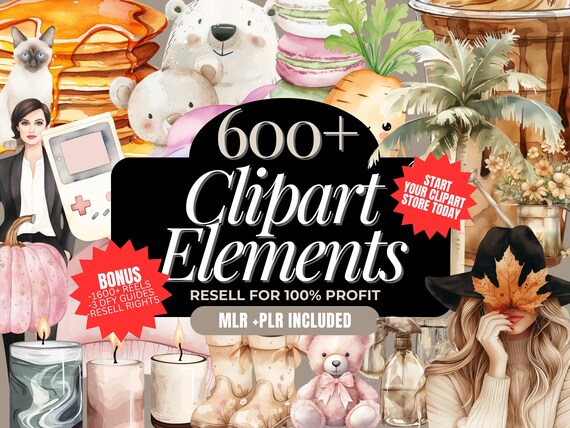 600+ Clipart Elements Pack: Melanin AI Images, Ebook Graphics (Digital Download)