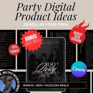 Party Business Ideas: 100+ Digital Products, MRR & PLR Ebook