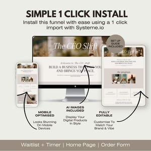 systeme landing page, systemeio, systemeio template, coaching funnel, lead magnet funnel, funnel download, systeme template, funnel design, digital product, email marketing, sales funnel design, sales page brown, sales page floral