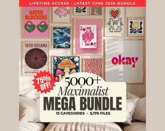 5100+ Eclectic Maximalist Wall Art Prints: Mega Bundle (Digital Download))