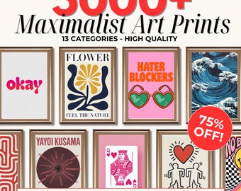 5000 Maximalist Wall Art, MEGA BUNDLE, Trendy Wall Art, Maximalist Gallery Wall Set, Eclectic Wall Art, Maximalist Home Decor, Trendy Print