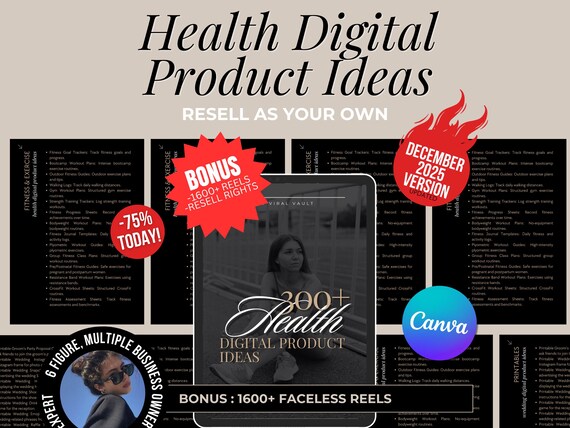 Health Digital Product Ideas: Master Resell Rights (PDF eBook & Reels Bonus