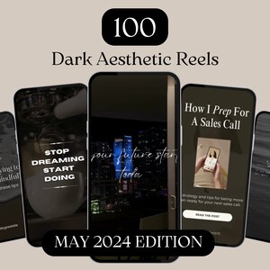 100 dark aesthetic reels | Luxury reels for tiktok instagram - Instant Download | Luxury dark aesthetic reels for instagram | luxe reels