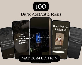 100 dark aesthetic reels | Luxury reels for tiktok instagram - Instant Download | Luxury dark aesthetic reels for instagram | luxe reels