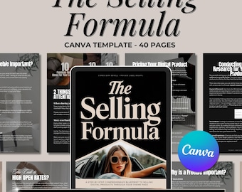 Verkaufsformel: Verkaufsleitfaden für digitale Produkte - Canva Template (40 Seiten)