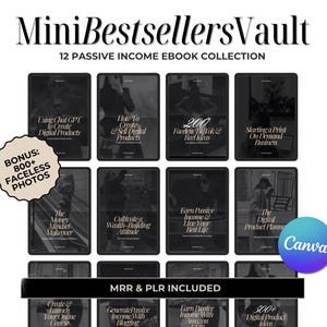 Passive Income eBook Bundle MRR // master resell rights, resell digital product, sell on etsy, PLR ebook, DFY ebook, private label rights