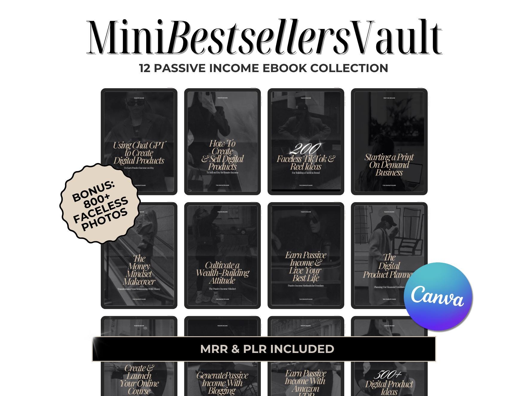 パッシブインカム電子書籍バンドル：MRR + フェイスレスマーケティング（デジタルダウンロード） - Etsy 日本
