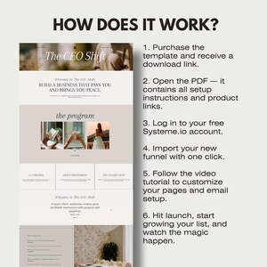 systeme landing page, systemeio, systemeio template, coaching funnel, lead magnet funnel, funnel download, systeme template, funnel design, digital product, email marketing, sales funnel design, sales page brown, sales page floral