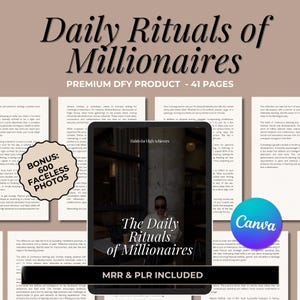 Millionaire Daily Rituals eBook MRR // master resell rights, resell product, sell on etsy, PLR ebook, DFY ebook, private label rights