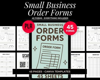 Paquete de formularios de pedido editables. Formulario imprimible para pequeñas empresas. Plantilla de factura. Formulario de pedido de camisetas. Formulario de pedido de vasos. Formulario de pedido de manualidades de Canva.
