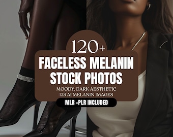Luxury Melanin Faceless AI Stock Photos: Social Media Reels (MRR)