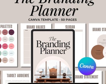 Branding Planner Canva Template: 50 Page Business Brand Strategy Guide