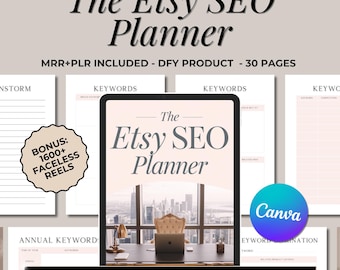 Etsy SEO Planner Canva Template: Keyword Research Tracker (Digital)