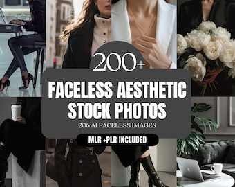 200+ Faceless AI Marketing Stock Images Bundle With MRR+PLR | Instagram Minimalist Luxury Moody Aesthetic Fashion Lifestyle | Stock Images