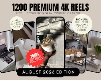 1200+ Aesthetic Faceless Stock Videos Bundle for Instagram Reels Vault PLR / MRR Resell Rights Digital Marketing Bundle, content bank,