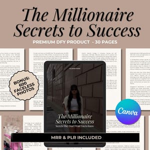 Millionaire Success Secrets eBook MRR // master resell rights, resell product, sell on etsy, PLR ebook, DFY ebook, private label rights