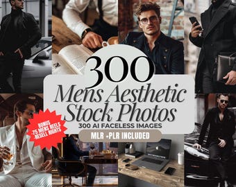300 fotos de stock de IA de lujo para hombres con PLR/MRR: imágenes estéticas sin rostro, imágenes de stock de hombres, imágenes de hombres sin rostro, banco de contenido masculino
