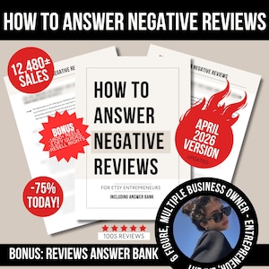 Vorlagen für negative Bewertungen: Etsy Business Antworten & Fragen