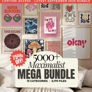 5100+ Eclectic Maximalist Wall Art Prints: Mega Bundle (Digital Download))