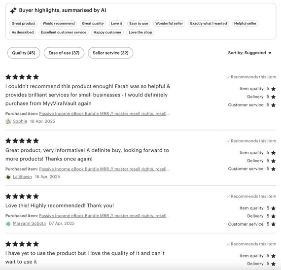 Passive Income eBook Bundle MRR // master resell rights, resell digital product, sell on etsy, PLR ebook, DFY ebook, private label rights