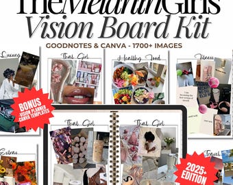 MELANIN GIRL Vision Board, Vision Board Images, 2025 Vision Board, Printable Vision Board, Vision Board Kit, Black Girl Vision Board Kit