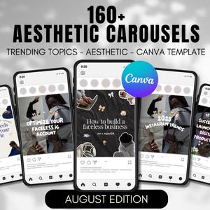 AESTHETIC Carousel Templates Instagram, TikTok Carousel Template, Shopify Instagram Feed, Cosy Canva Template, Trendy Threads Marketing
