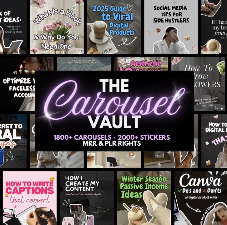 Instagram Carousel Templates: 3900+ Canva Carousels, MRR PLR (Digital)