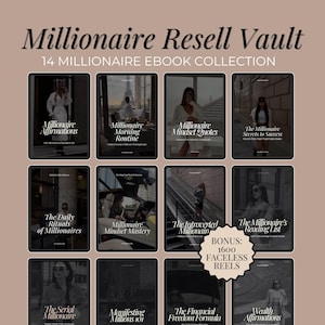 Millionaire eBook Bundle MRR // master resell rights, resell product, sell on etsy, PLR ebook, DFY ebook, private label rights