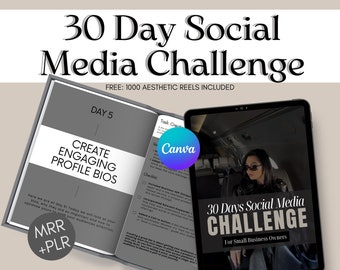 30 Day Social Media Challenge with Private Label Rights PLR and Master Resell Rights MRR, Done For You Social Media Challenge Tracker Guide