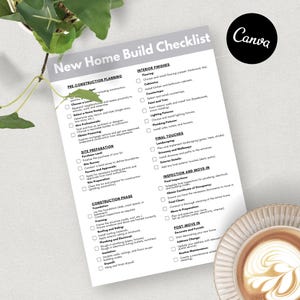 New Home Build Checklist Template, First Home Checklist, New Home Essentials Checklist, First Home Checklist, First Apartment Checklist,snag