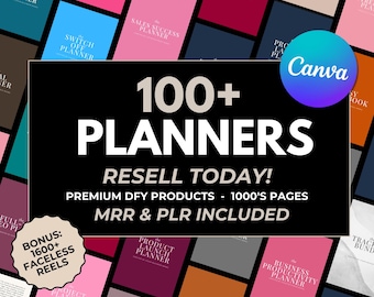100+ Planners Bundle MRR // master resell rights, resell digital product, sell on etsy, PLR planner, DFY planner, private label rights