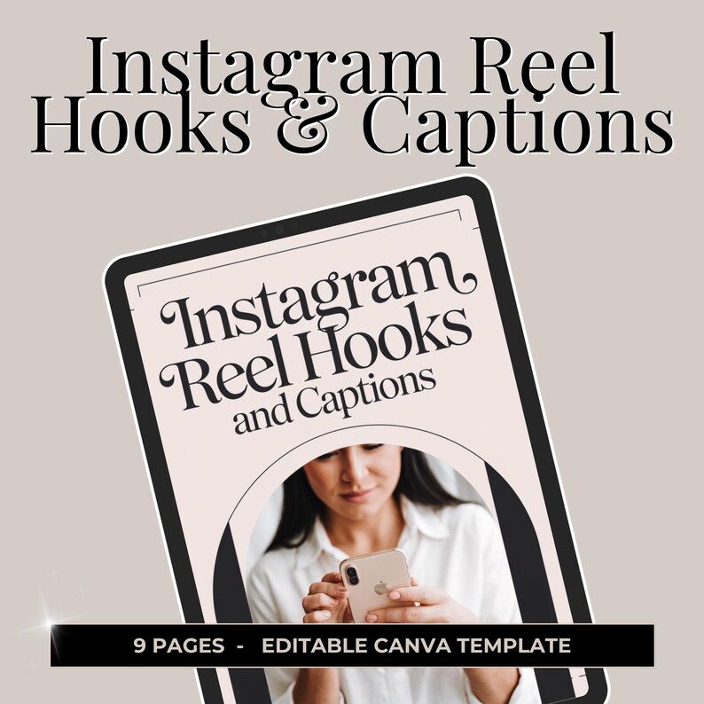 Instagram Reel Hooks & Captions Template: Social Media Content Ideas ...