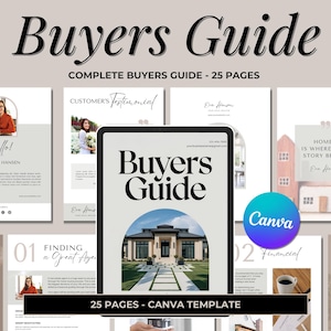 Home Buyers Guide Template, Real Estate Client Guide, Editable Canva Template, First Time Home Buyer Guide, Realtor Marketing PDF