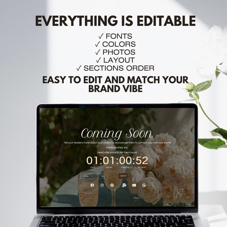 systeme landing page, systemeio, systemeio template, coaching funnel, lead magnet funnel, funnel download, systeme template, funnel design, digital product, email marketing, sales funnel design, sales page brown, sales page floral