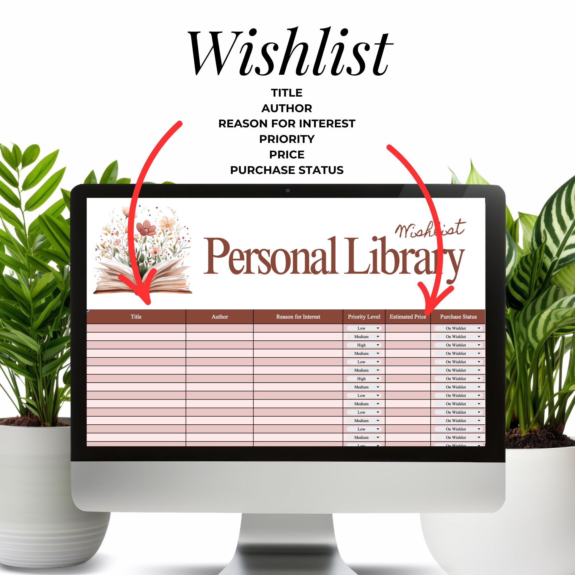 Digital Book Tracker Google Sheets: Personal Library & Reading Log - Etsy