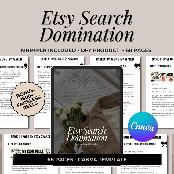 Etsy SEO Guide Canva Template: Etsy Seller Planner (Digital Download)