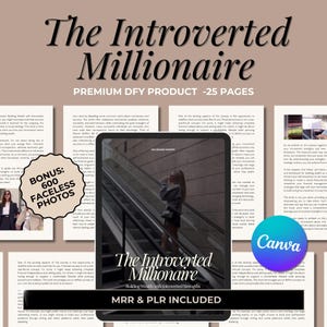 The Introverted Millionaire eBook MRR // master resell rights, resell product, sell on etsy, PLR ebook, DFY ebook, private label rights