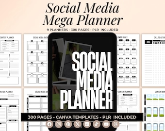 Kit de planificación de redes sociales / Planificador de marketing / Planificador de contenido / Planificador de negocios imprimible / Calendario de contenido / Plan de Facebook
