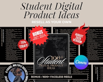 Más de 100 ideas de productos digitales para estudiantes: Libro electrónico de reventa con MRR (descarga en PDF)