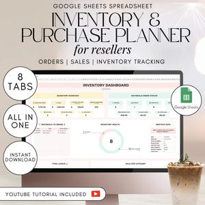 Google Sheets Inventory & Purchase Planner for Resellers – Track Orders, Sales, Inventory Restock – Digital Business Spreadsheet