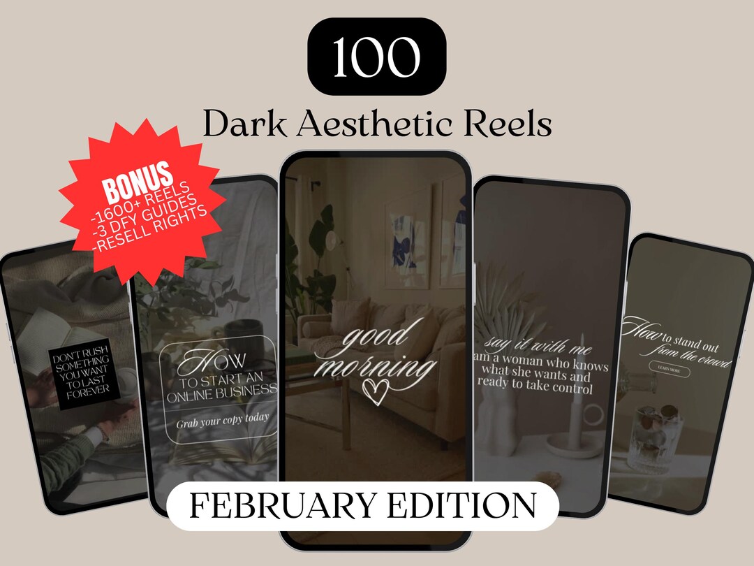 100 Dark Aesthetic Reels Aesthetic Reels for Tiktok Instagram Instant Download Luxury Dark ...