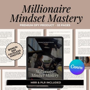 Millionaire Mindset Mastery eBook MRR // master resell rights, resell product, sell on etsy, PLR ebook, DFY ebook, private label rights