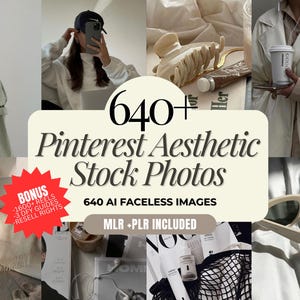 640+ Aesthetic Faceless Stock Photos Bundle for Instagram Reels Vault PLR / MRR Resell Rights Digital Marketing Bundle, content bank,